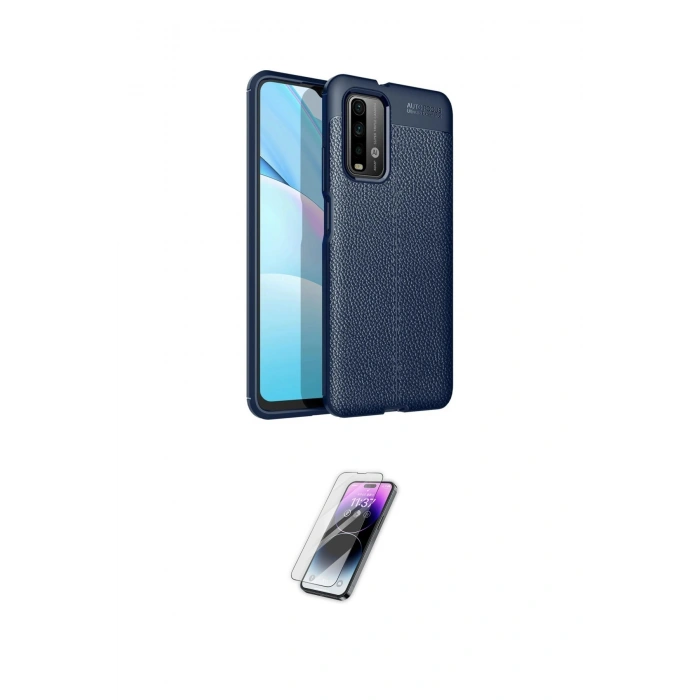 MARSİLYAN™- Redmi 9T Kılıf Doruk Klasik Özel Seri - Şeffaf Pasifik Cam Ekran Koruyucu