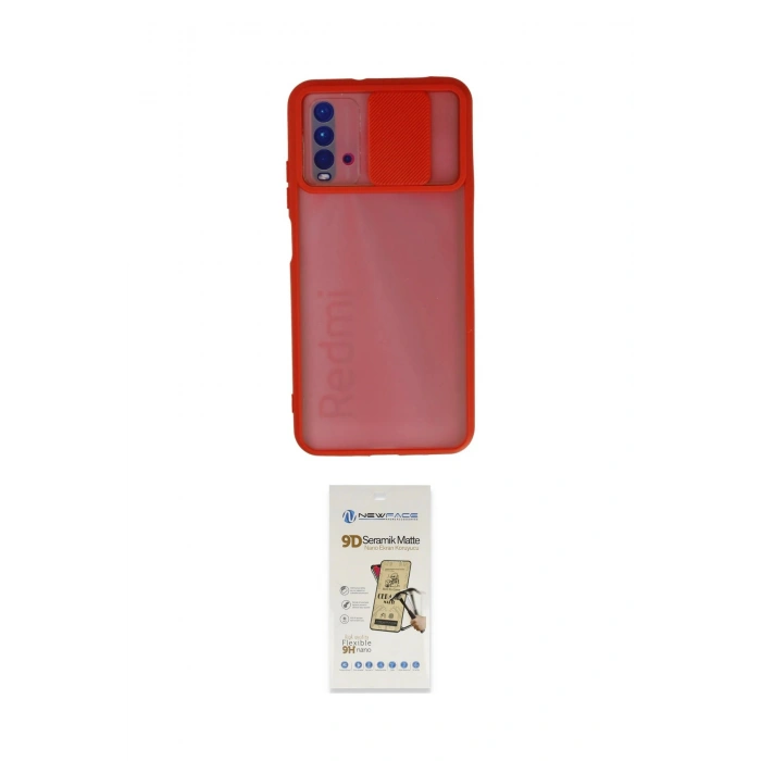 MARSİLYAN™- Redmi 9T Kılıf Vadi Çizgi - Siyah Mat Seramik Nano Ekran Koruyucu