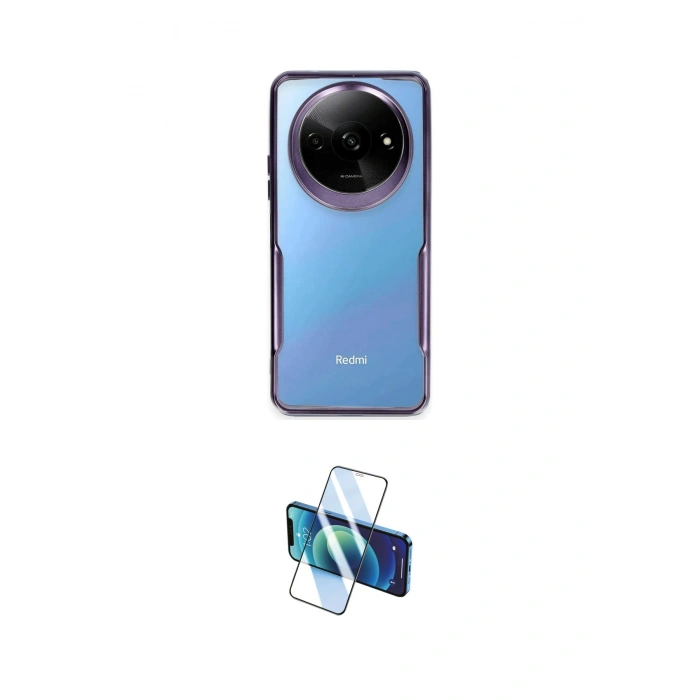 MARSİLYAN™- Redmi A3 4G Kılıf Akış Çizgi Koleksiyonu - Siyah 3D Antistatik Seramik Nano Ekran Koruyucu