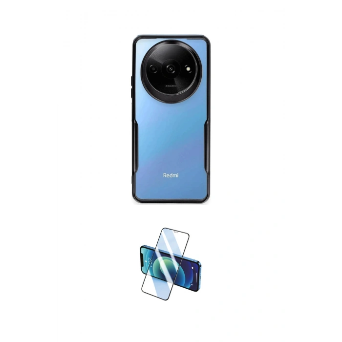 MARSİLYAN™- Redmi A3 4G Kılıf Akış Çizgi Koleksiyonu - Siyah 3D Antistatik Seramik Nano Ekran Koruyucu