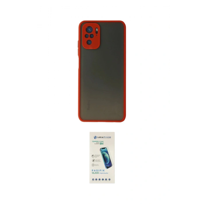 MARSİLYAN™- Redmi Note 10 Kılıf Ahenk Çizgi Serisi - Şeffaf Pasifik Cam Ekran Koruyucu