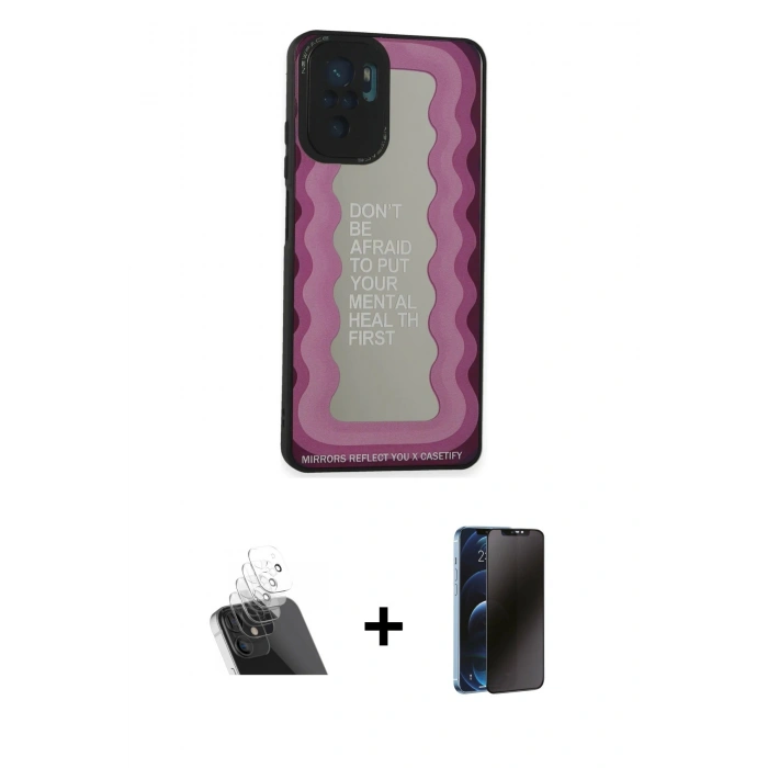 MARSİLYAN™- Redmi Note 10 Kılıf Odak Klasik Serisi - Siyah 3D Antistatik Hayalet Cam Ekran Koruyucu + Kamera Lens Koruma Cam - SF