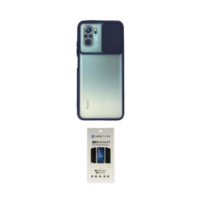 MARSİLYAN™- Redmi Note 10 Kılıf Vadi Çizgi - Siyah 5D Hayalet Cam Ekran Koruyucu