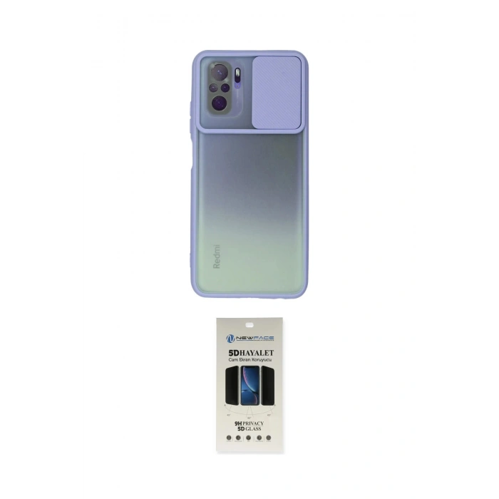 MARSİLYAN™- Redmi Note 10 Kılıf Vadi Çizgi - Siyah 5D Hayalet Cam Ekran Koruyucu