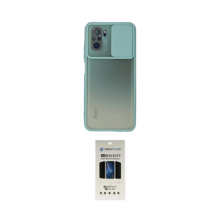 MARSİLYAN™- Redmi Note 10 Kılıf Vadi Çizgi - Siyah 5D Hayalet Cam Ekran Koruyucu