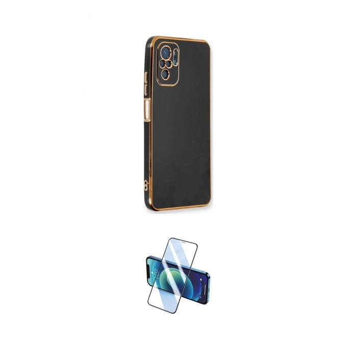 MARSİLYAN™- Redmi Note 10 Kılıf Yankı Serisi - Siyah 3D Antistatik Seramik Nano Ekran Koruyucu