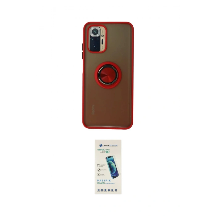 MARSİLYAN™- Redmi Note 10 Kılıf Yörünge Çizgi - Şeffaf Pasifik Cam Ekran Koruyucu