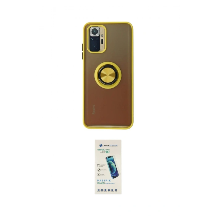MARSİLYAN™- Redmi Note 10 Kılıf Yörünge Çizgi - Şeffaf Pasifik Cam Ekran Koruyucu