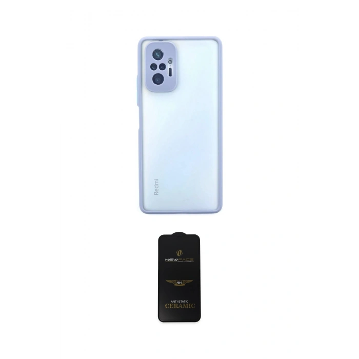 MARSİLYAN™- Redmi Note 10 Pro Kılıf Ahenk Çizgi Serisi - Siyah 6D Antistatik Mat Seramik Hayalet Nano Ekran Koruyucu