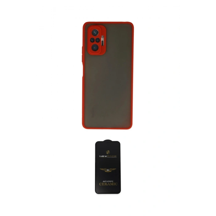 MARSİLYAN™- Redmi Note 10 Pro Kılıf Ahenk Çizgi Serisi - Siyah 6D Antistatik Mat Seramik Hayalet Nano Ekran Koruyucu