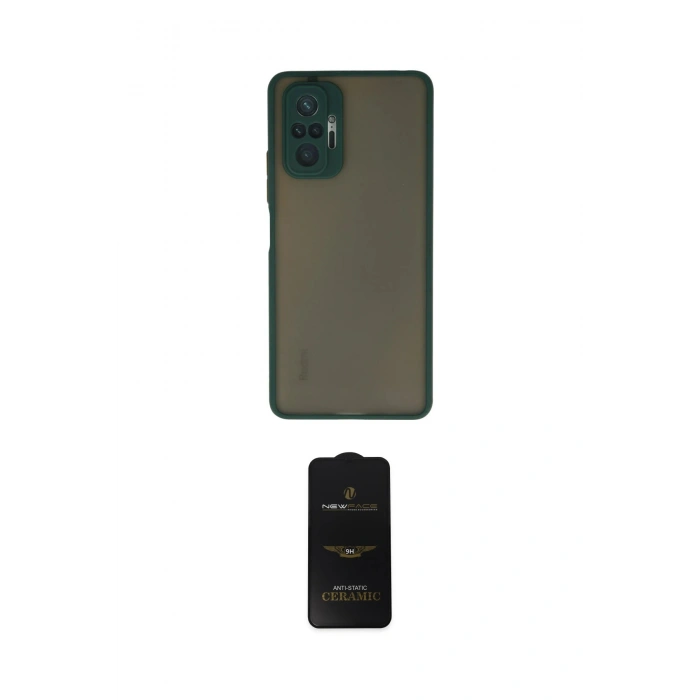 MARSİLYAN™- Redmi Note 10 Pro Kılıf Ahenk Çizgi Serisi - Siyah 6D Antistatik Mat Seramik Hayalet Nano Ekran Koruyucu