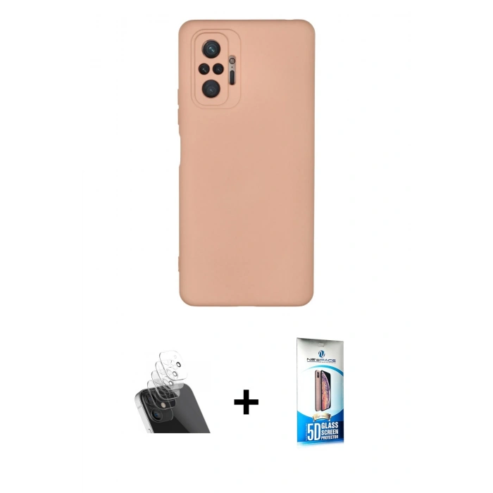 MARSİLYAN™- Redmi Note 10 Pro Kılıf Ahenk Serisi - Siyah 5D Eko Cam Ekran Koruyucu + Kamera Lens Koruma Cam - SF