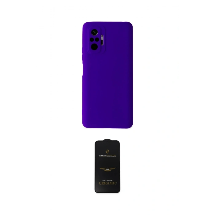 MARSİLYAN™- Redmi Note 10 Pro Kılıf Ahenk Serisi - Siyah 6D Antistatik Mat Seramik Hayalet Nano Ekran Koruyucu