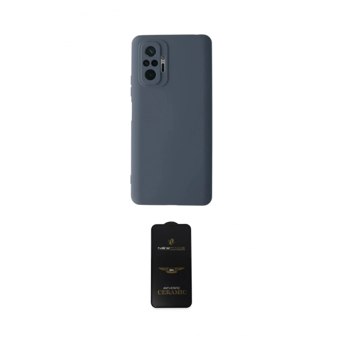 MARSİLYAN™- Redmi Note 10 Pro Kılıf Ahenk Serisi - Siyah 6D Antistatik Mat Seramik Hayalet Nano Ekran Koruyucu