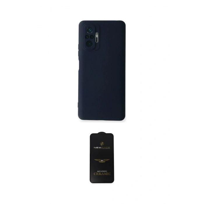 MARSİLYAN™- Redmi Note 10 Pro Kılıf Ahenk Serisi - Siyah 6D Antistatik Mat Seramik Hayalet Nano Ekran Koruyucu