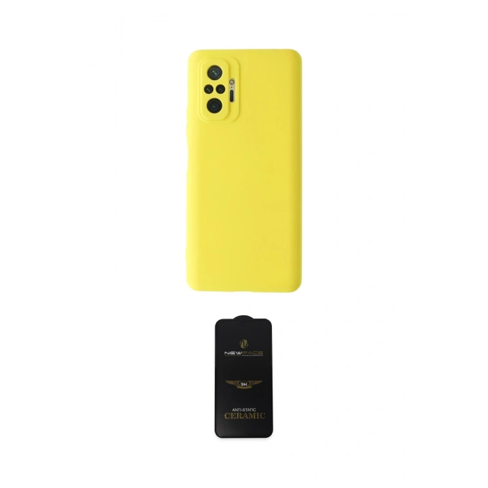 MARSİLYAN™- Redmi Note 10 Pro Kılıf Ahenk Serisi - Siyah 6D Antistatik Mat Seramik Hayalet Nano Ekran Koruyucu