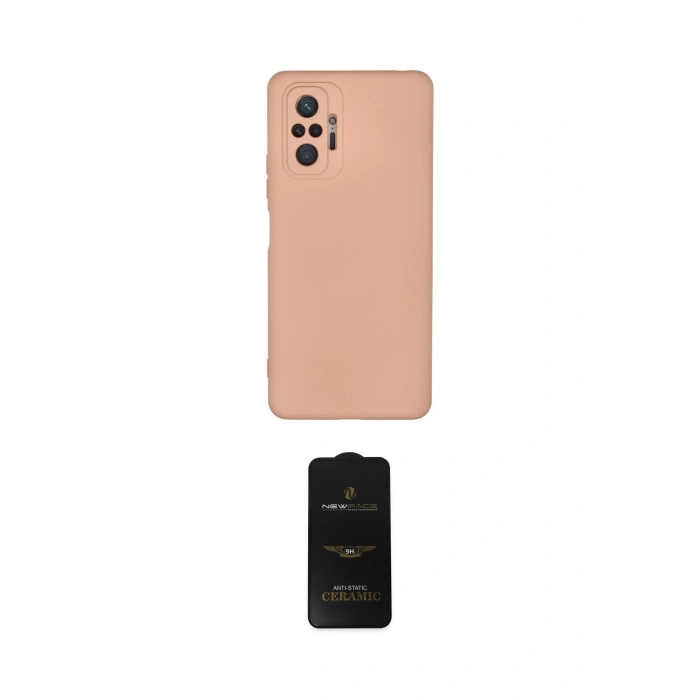 MARSİLYAN™- Redmi Note 10 Pro Kılıf Ahenk Serisi - Siyah 6D Antistatik Mat Seramik Hayalet Nano Ekran Koruyucu