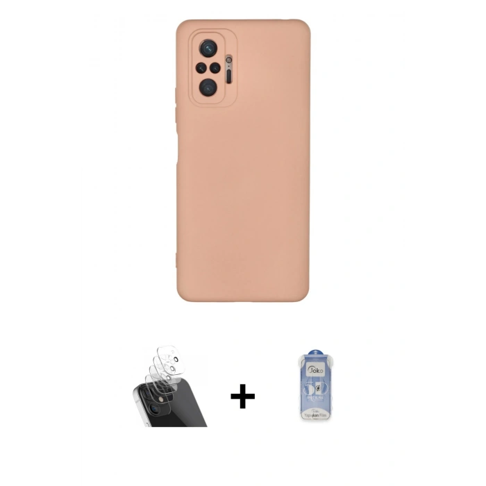 MARSİLYAN™- Redmi Note 10 Pro Kılıf Ahenk Serisi - Siyah Joko Magic 5D Cam + Kamera Lens Koruma Cam - SF