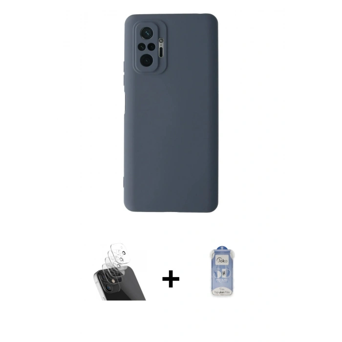 MARSİLYAN™- Redmi Note 10 Pro Kılıf Ahenk Serisi - Siyah Joko Magic 5D Cam + Kamera Lens Koruma Cam - SF