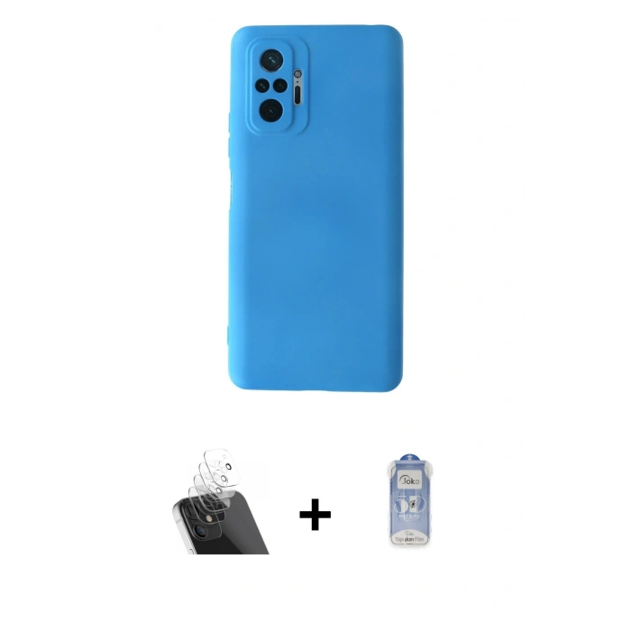 MARSİLYAN™- Redmi Note 10 Pro Kılıf Ahenk Serisi - Siyah Joko Magic 5D Cam + Kamera Lens Koruma Cam - SF