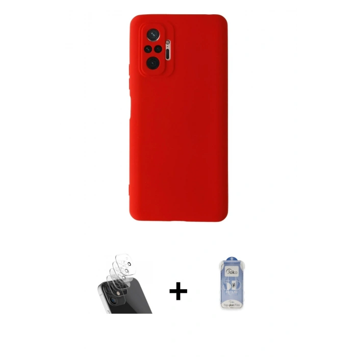 MARSİLYAN™- Redmi Note 10 Pro Kılıf Ahenk Serisi - Siyah Joko Magic 5D Cam + Kamera Lens Koruma Cam - SF