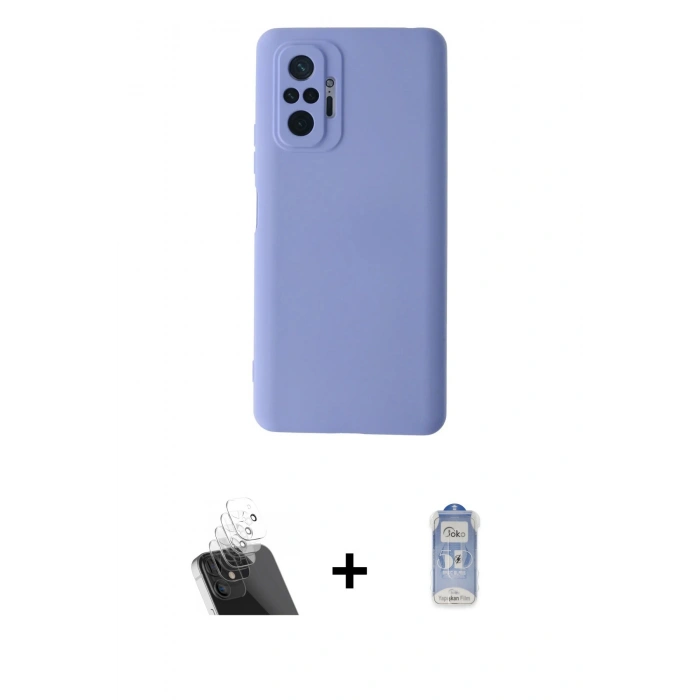 MARSİLYAN™- Redmi Note 10 Pro Kılıf Ahenk Serisi - Siyah Joko Magic 5D Cam + Kamera Lens Koruma Cam - SF