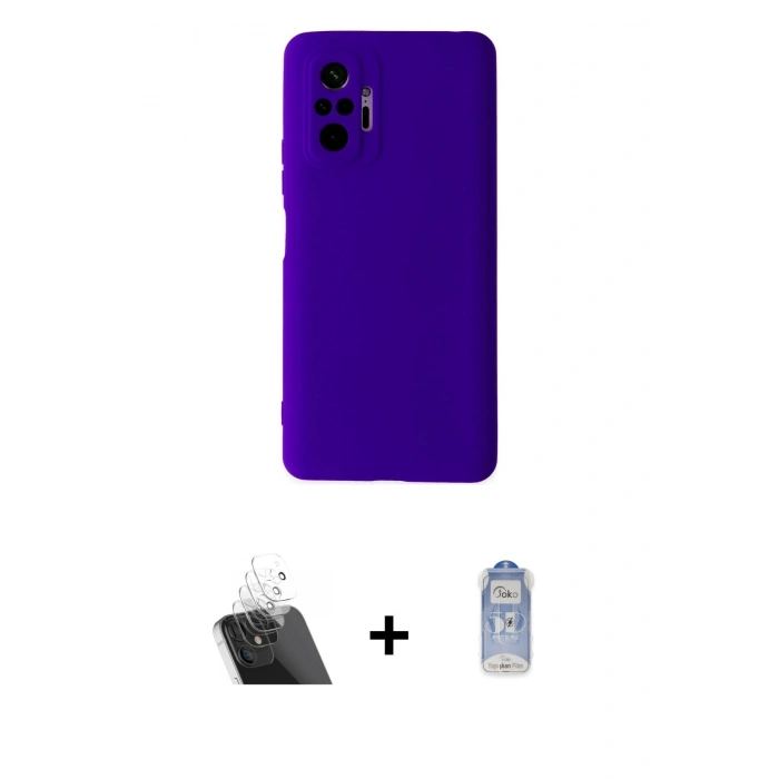 MARSİLYAN™- Redmi Note 10 Pro Kılıf Ahenk Serisi - Siyah Joko Magic 5D Cam + Kamera Lens Koruma Cam - SF