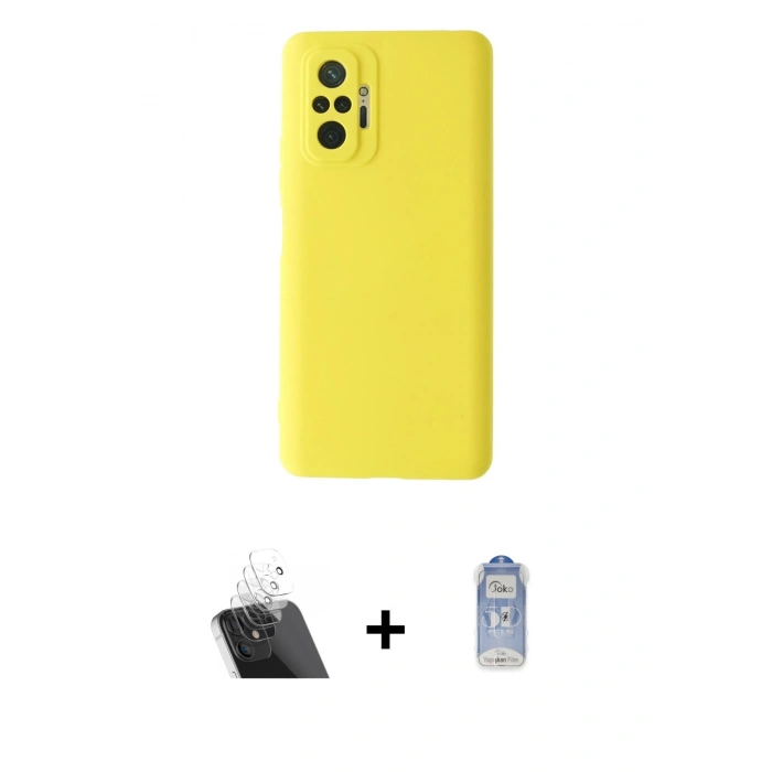 MARSİLYAN™- Redmi Note 10 Pro Kılıf Ahenk Serisi - Siyah Joko Magic 5D Cam + Kamera Lens Koruma Cam - SF