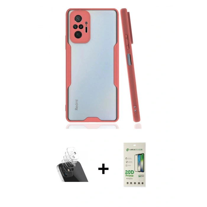MARSİLYAN™- Redmi Note 10 Pro Kılıf Atlas Asil Serisi - Siyah 20D Premium Cam Ekran Koruyucu + Kamera Lens Koruma Cam - SF