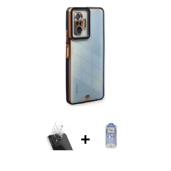 MARSİLYAN™- Redmi Note 10 Pro Kılıf Çekirdek Klasik Serisi - Siyah Joko Magic 5D Cam + Kamera Lens Koruma Cam - SF