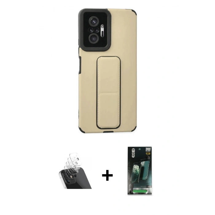 MARSİLYAN™- Redmi Note 10 Pro Kılıf Çekirdek Yansıma - Şeffaf 360 Full Body Arka Koruyucu + Kamera Lens Koruma Cam - SF