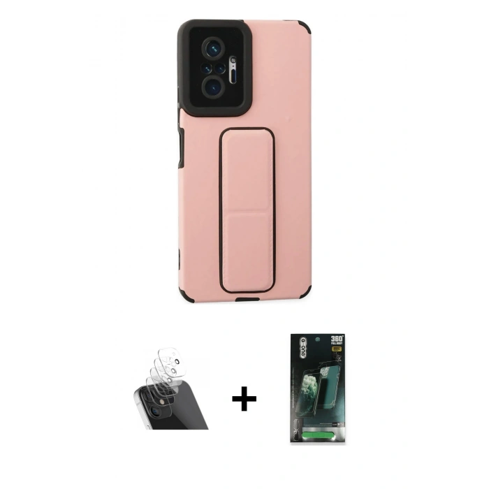 MARSİLYAN™- Redmi Note 10 Pro Kılıf Çekirdek Yansıma - Şeffaf 360 Full Body Arka Koruyucu + Kamera Lens Koruma Cam - SF