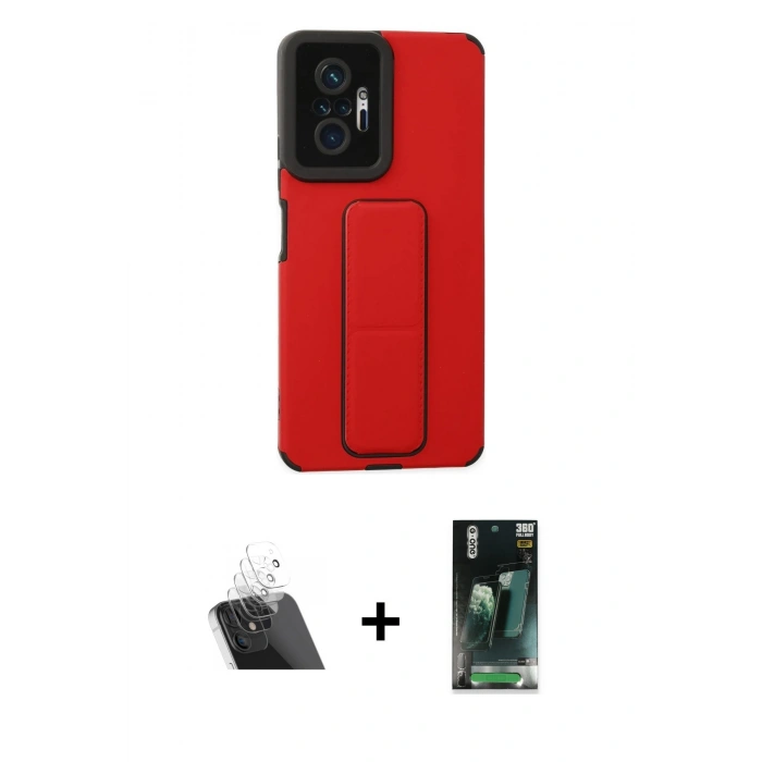 MARSİLYAN™- Redmi Note 10 Pro Kılıf Çekirdek Yansıma - Şeffaf 360 Full Body Arka Koruyucu + Kamera Lens Koruma Cam - SF