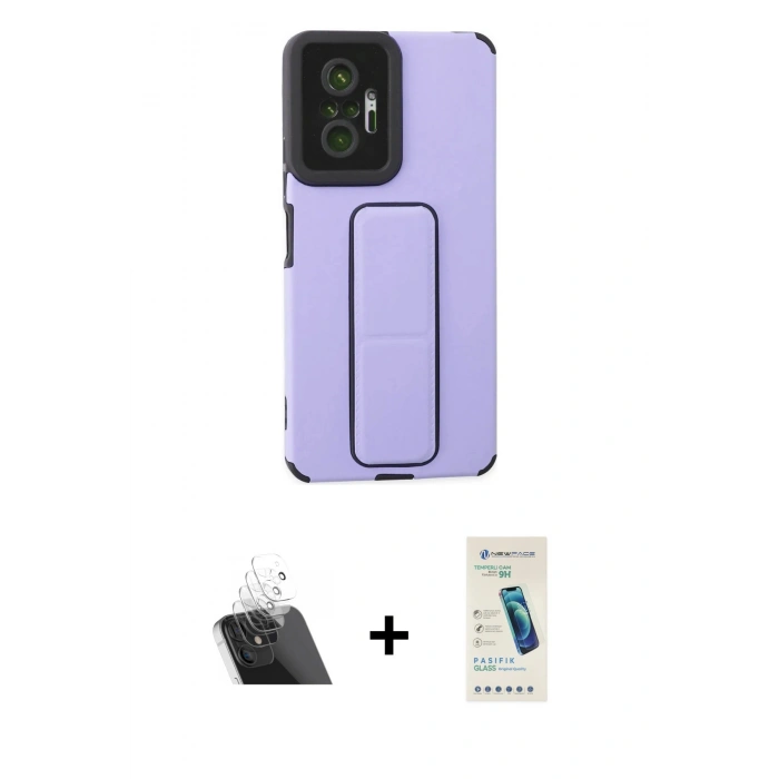 MARSİLYAN™- Redmi Note 10 Pro Kılıf Çekirdek Yansıma - Şeffaf Pasifik Cam Ekran Koruyucu + Kamera Lens Koruma Cam - SF