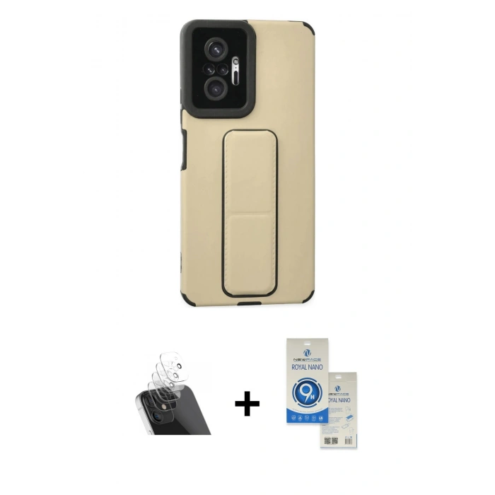 MARSİLYAN™- Redmi Note 10 Pro Kılıf Çekirdek Yansıma - Şeffaf Royal Nano Ekran Koruyucu + Kamera Lens Koruma Cam - SF