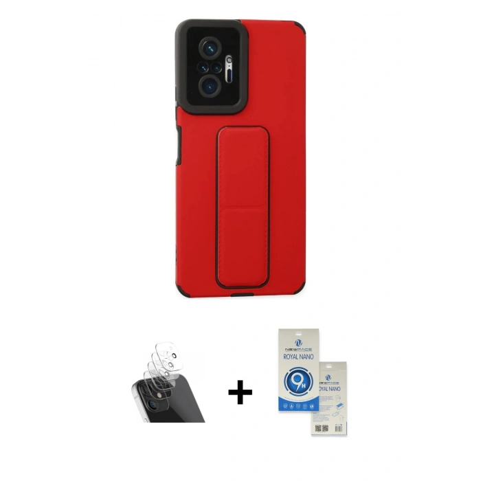 MARSİLYAN™- Redmi Note 10 Pro Kılıf Çekirdek Yansıma - Şeffaf Royal Nano Ekran Koruyucu + Kamera Lens Koruma Cam - SF