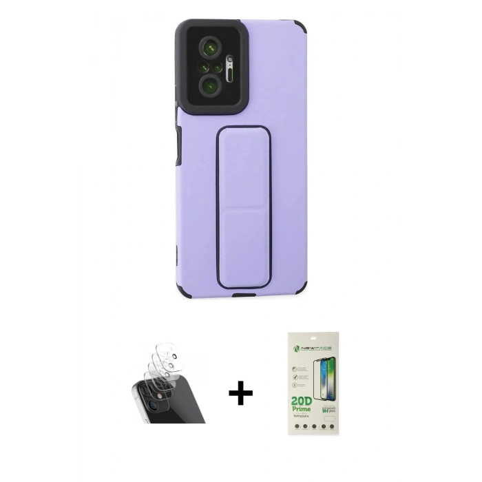 MARSİLYAN™- Redmi Note 10 Pro Kılıf Çekirdek Yansıma - Siyah 20D Premium Cam Ekran Koruyucu + Kamera Lens Koruma Cam - SF