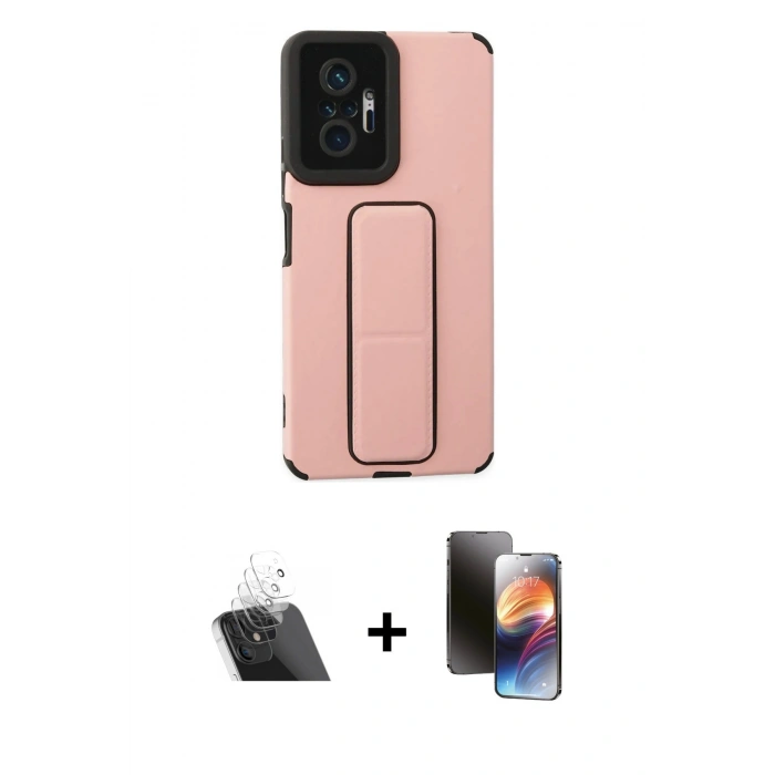 MARSİLYAN™- Redmi Note 10 Pro Kılıf Çekirdek Yansıma - Siyah 3D Antistatik Mat Seramik Nano Ekran Koruyucu + Kamera Lens Koruma Cam - SF