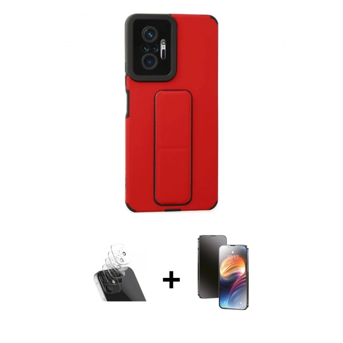 MARSİLYAN™- Redmi Note 10 Pro Kılıf Çekirdek Yansıma - Siyah 3D Antistatik Mat Seramik Nano Ekran Koruyucu + Kamera Lens Koruma Cam - SF