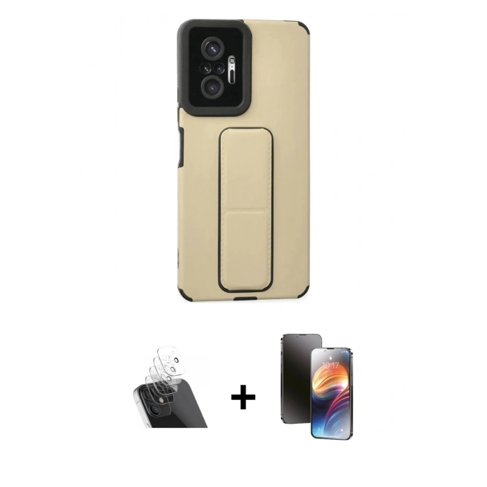 MARSİLYAN™- Redmi Note 10 Pro Kılıf Çekirdek Yansıma - Siyah 3D Antistatik Mat Seramik Nano Ekran Koruyucu + Kamera Lens Koruma Cam - SF