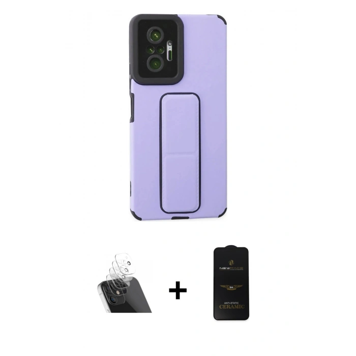 MARSİLYAN™- Redmi Note 10 Pro Kılıf Çekirdek Yansıma - Siyah 6D Antistatik Mat Seramik Hayalet Nano Ekran Koruyucu + Şeffaf Kamera Lens Koruma Cam