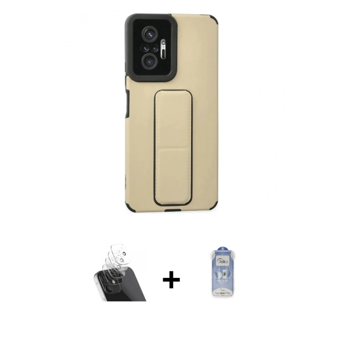 MARSİLYAN™- Redmi Note 10 Pro Kılıf Çekirdek Yansıma - Siyah Joko Magic 5D Cam + Kamera Lens Koruma Cam - SF