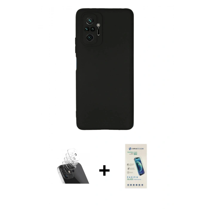 MARSİLYAN™- Redmi Note 10 Pro Kılıf Kozmos Yansıma Özel Seri - Şeffaf Pasifik Cam Ekran Koruyucu + Kamera Lens Koruma Cam - SF