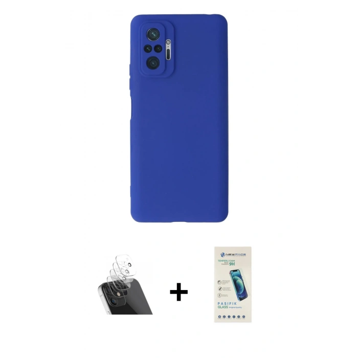 MARSİLYAN™- Redmi Note 10 Pro Kılıf Kozmos Yansıma Özel Seri - Şeffaf Pasifik Cam Ekran Koruyucu + Kamera Lens Koruma Cam - SF