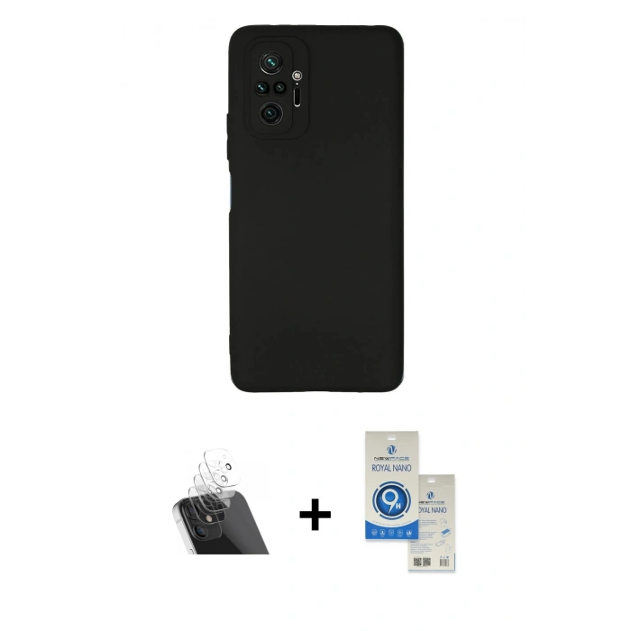 MARSİLYAN™- Redmi Note 10 Pro Kılıf Kozmos Yansıma Özel Seri - Şeffaf Royal Nano Ekran Koruyucu + Kamera Lens Koruma Cam - SF