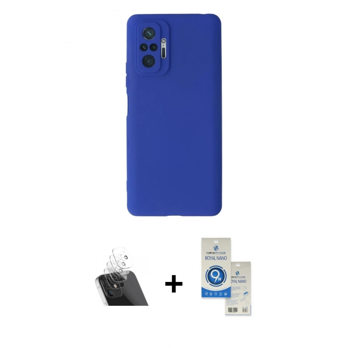 MARSİLYAN™- Redmi Note 10 Pro Kılıf Kozmos Yansıma Özel Seri - Şeffaf Royal Nano Ekran Koruyucu + Kamera Lens Koruma Cam - SF