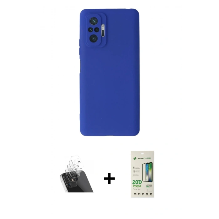 MARSİLYAN™- Redmi Note 10 Pro Kılıf Kozmos Yansıma Özel Seri - Siyah 20D Premium Cam Ekran Koruyucu + Şeffaf Kamera Lens Koruma Cam