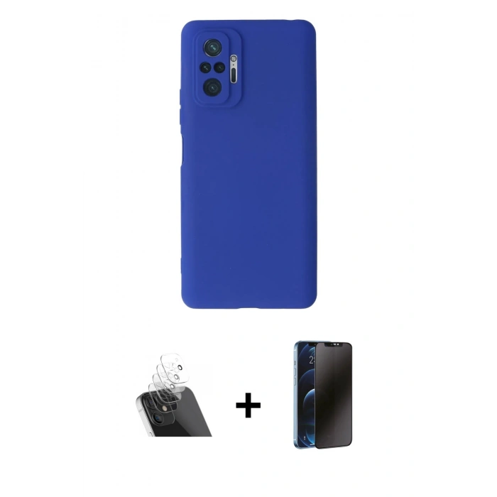 MARSİLYAN™- Redmi Note 10 Pro Kılıf Kozmos Yansıma Özel Seri - Siyah 3D Antistatik Hayalet Cam Ekran Koruyucu + Kamera Lens Koruma Cam - SF