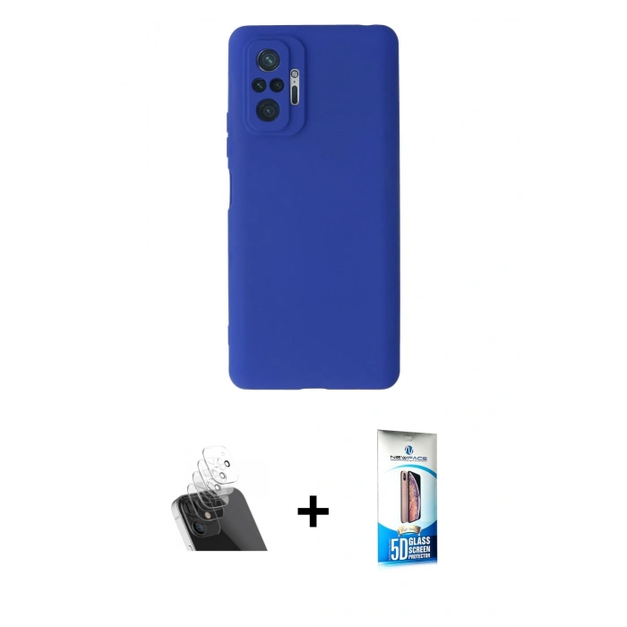 MARSİLYAN™- Redmi Note 10 Pro Kılıf Kozmos Yansıma Özel Seri - Siyah 5D Eko Cam Ekran Koruyucu + Şeffaf Kamera Lens Koruma Cam