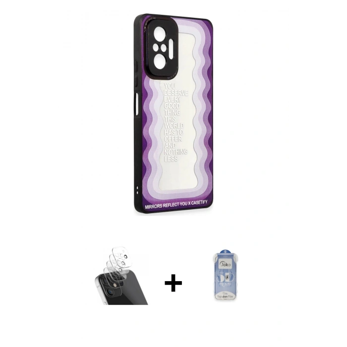 MARSİLYAN™- Redmi Note 10 Pro Kılıf Odak Klasik Serisi - Siyah Joko Magic 5D Cam + Kamera Lens Koruma Cam - SF